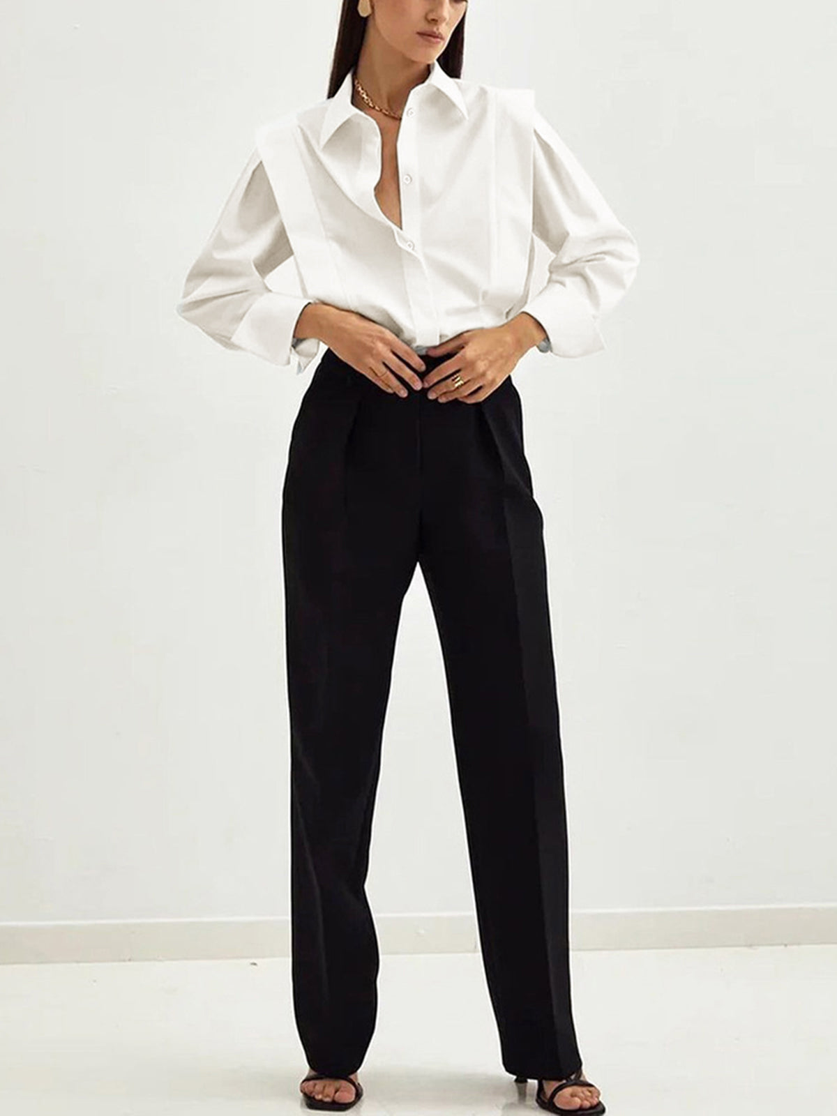 Gragsell - Fair and Square Classic Cotton Blouse – Stylish Women’s Long Sleeve Shirt with Collar -