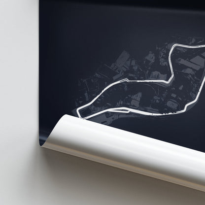 Illustratedtracks Poster – Autodromo Enzo e Dino Ferrari Imola – Navy