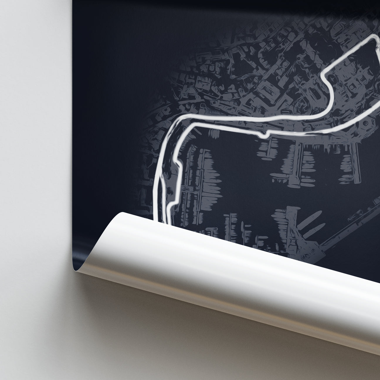 Illustratedtracks Poster – Circuit de Monaco – Navy