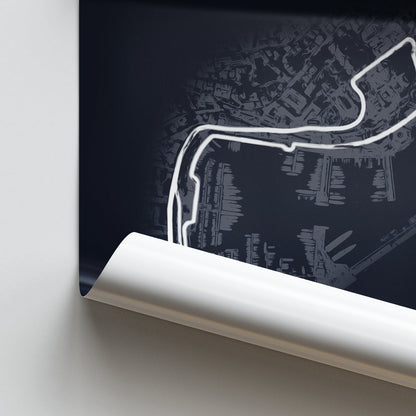Illustratedtracks Poster – Circuit de Monaco – Navy
