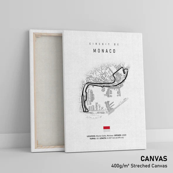 Illustratedtracks Poster – Circuit de Monaco – White