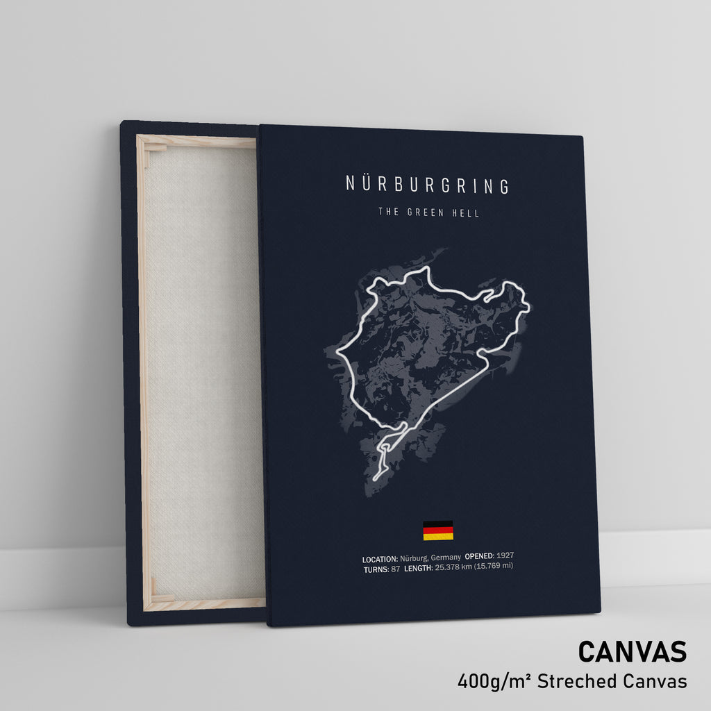 Illustratedtracks Poster – Nürburgring Racetrack – Navy