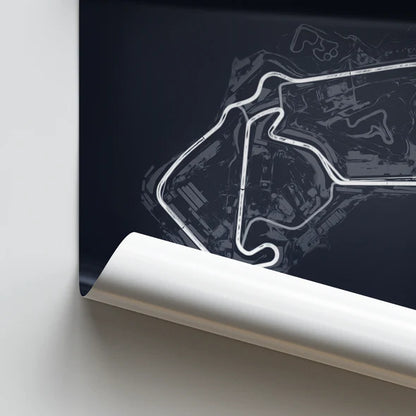 Illustratedtracks Poster – Silverstone Circuit – Navy