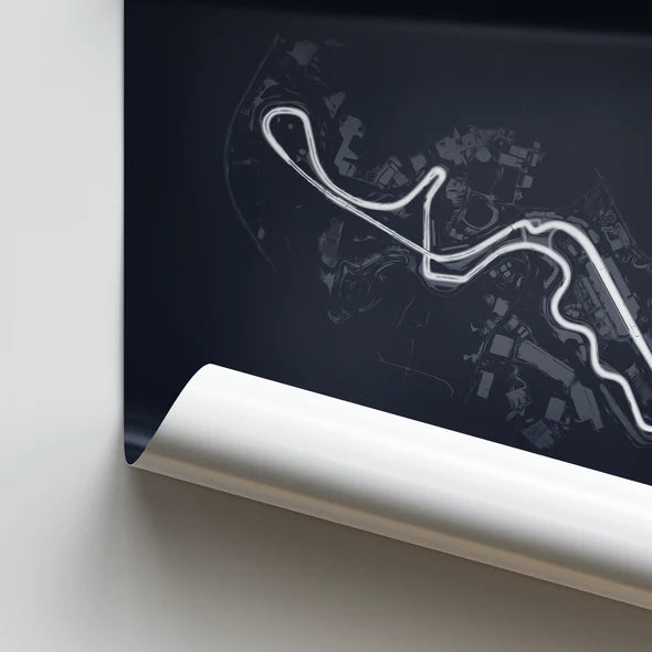 Illustratedtracks Poster – Suzuka International Racing Course – Navy