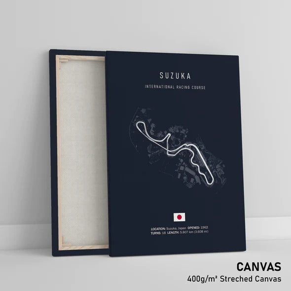 Illustratedtracks Poster – Suzuka International Racing Course – Navy