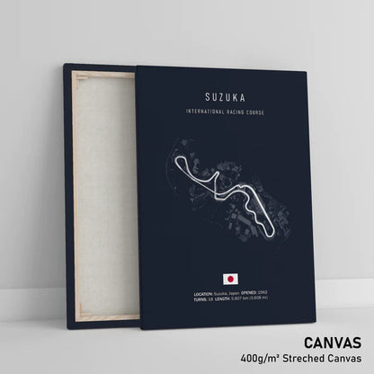 Illustratedtracks Poster – Suzuka International Racing Course – Navy
