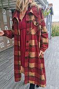 Gragsell - Pocketed Grid Pattern Overcoat - Red